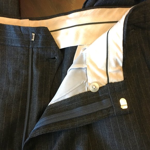 BANCROFT NEW YORK Charcoal Grey Wool Pinstripe Suit  40S - Picture 14 of 15